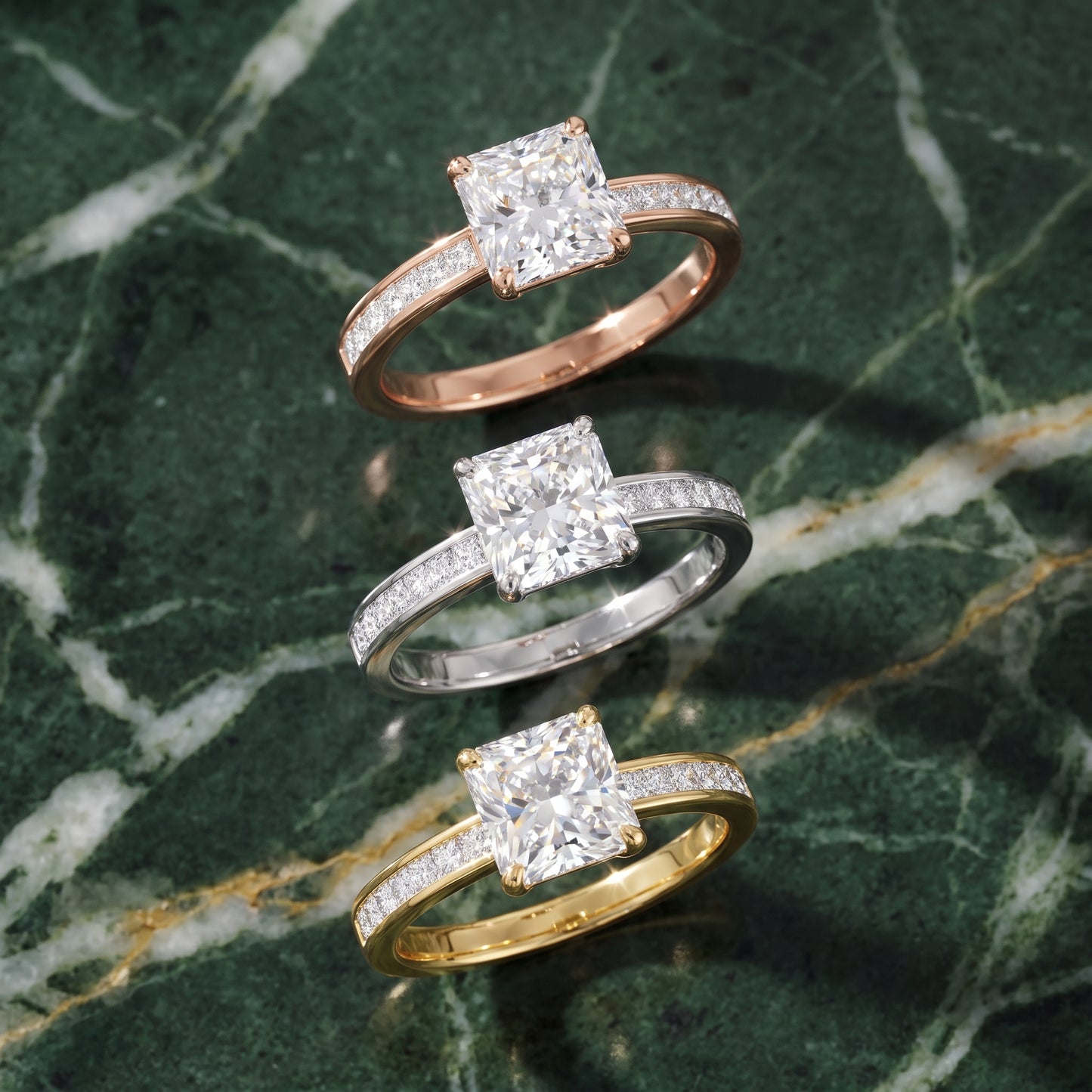 Maren Sidestone Channel Set Radiant Diamond Engagement Ring in Platinum - 3rings.jpg