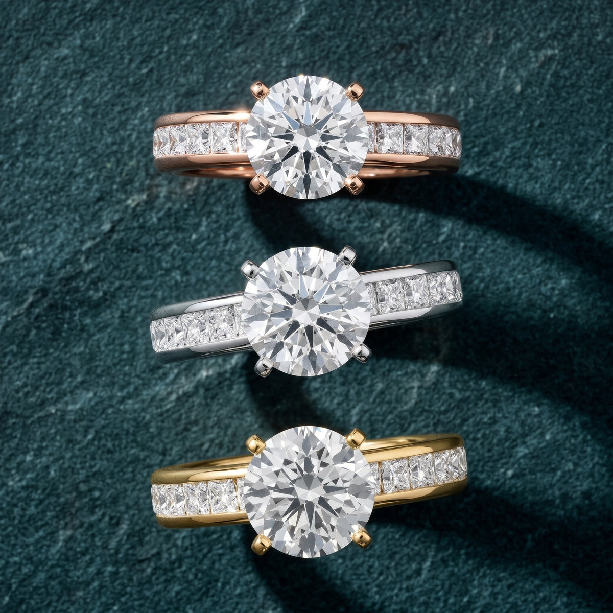 Frisco Channel Set Round Diamond Engagement Ring in Rose Gold - 3rings.jpg