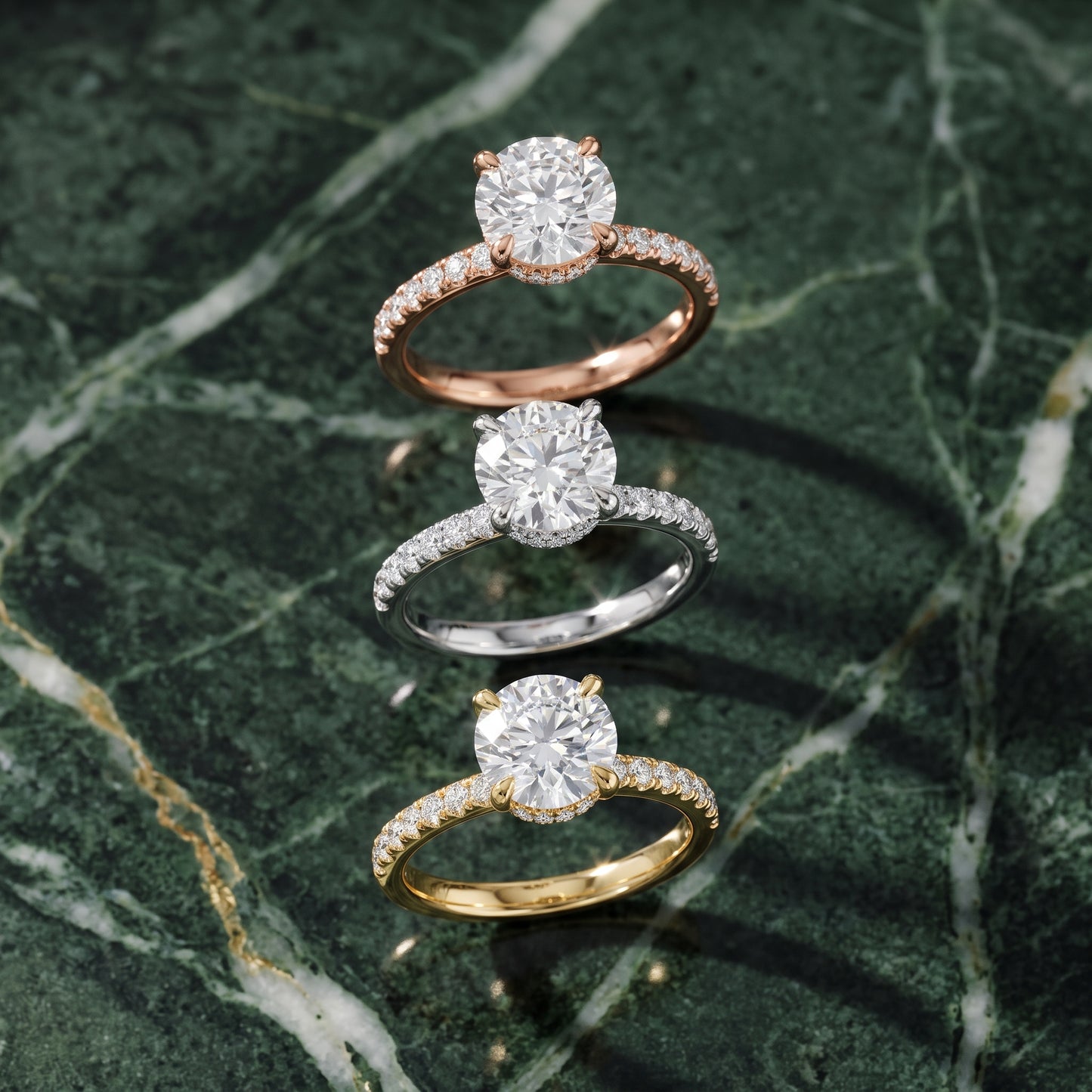 Maya Hidden Halo Pavé Round Diamond Engagement Ring in Rose Gold - 3rings.jpg