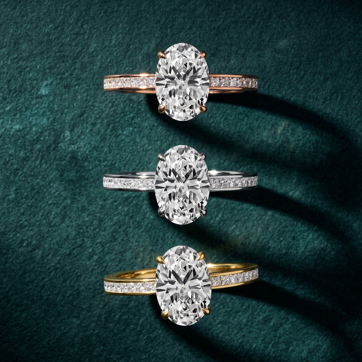 Freja Channel Set Oval Diamond Engagement Ring in Rose Gold - 3rings.jpg