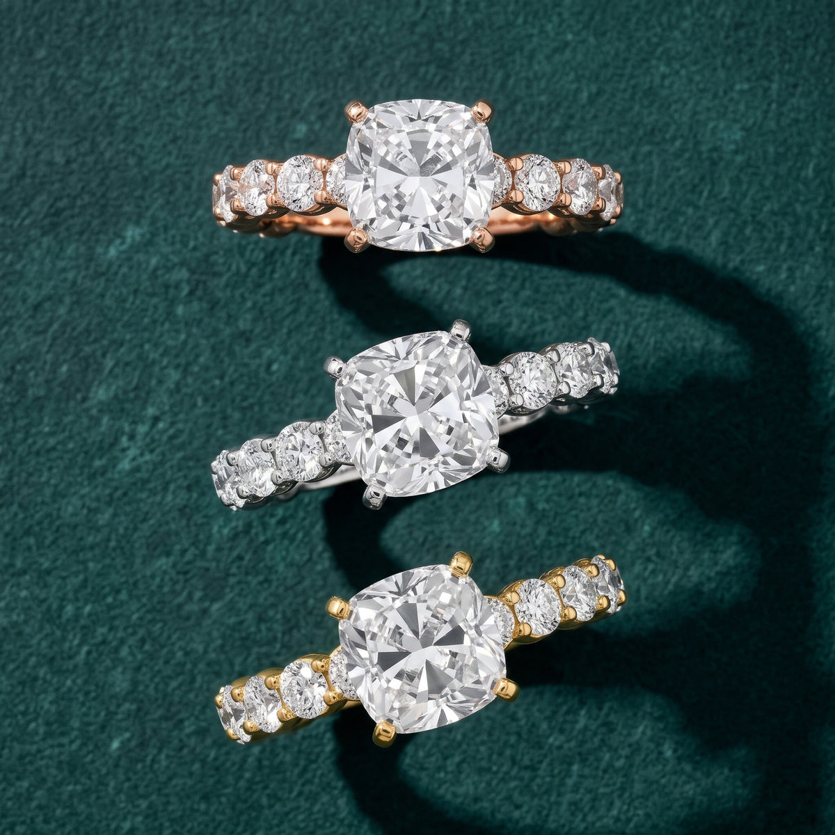 Leta Infinity Pavé Cushion Diamond Engagement Ring in Platinum - 3rings.jpg