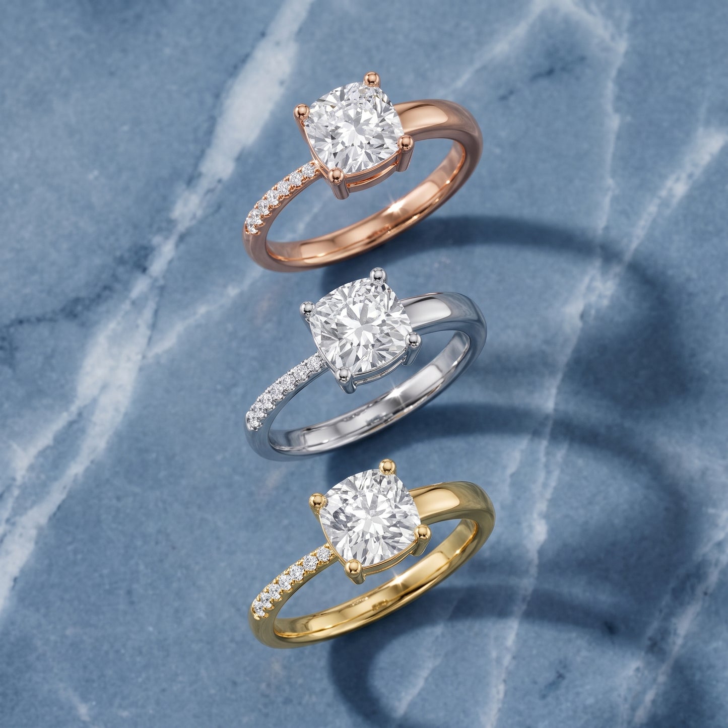 Rosie Solitaire Basket Cushion Diamond Engagement Ring in Yellow Gold - 3rings.jpg