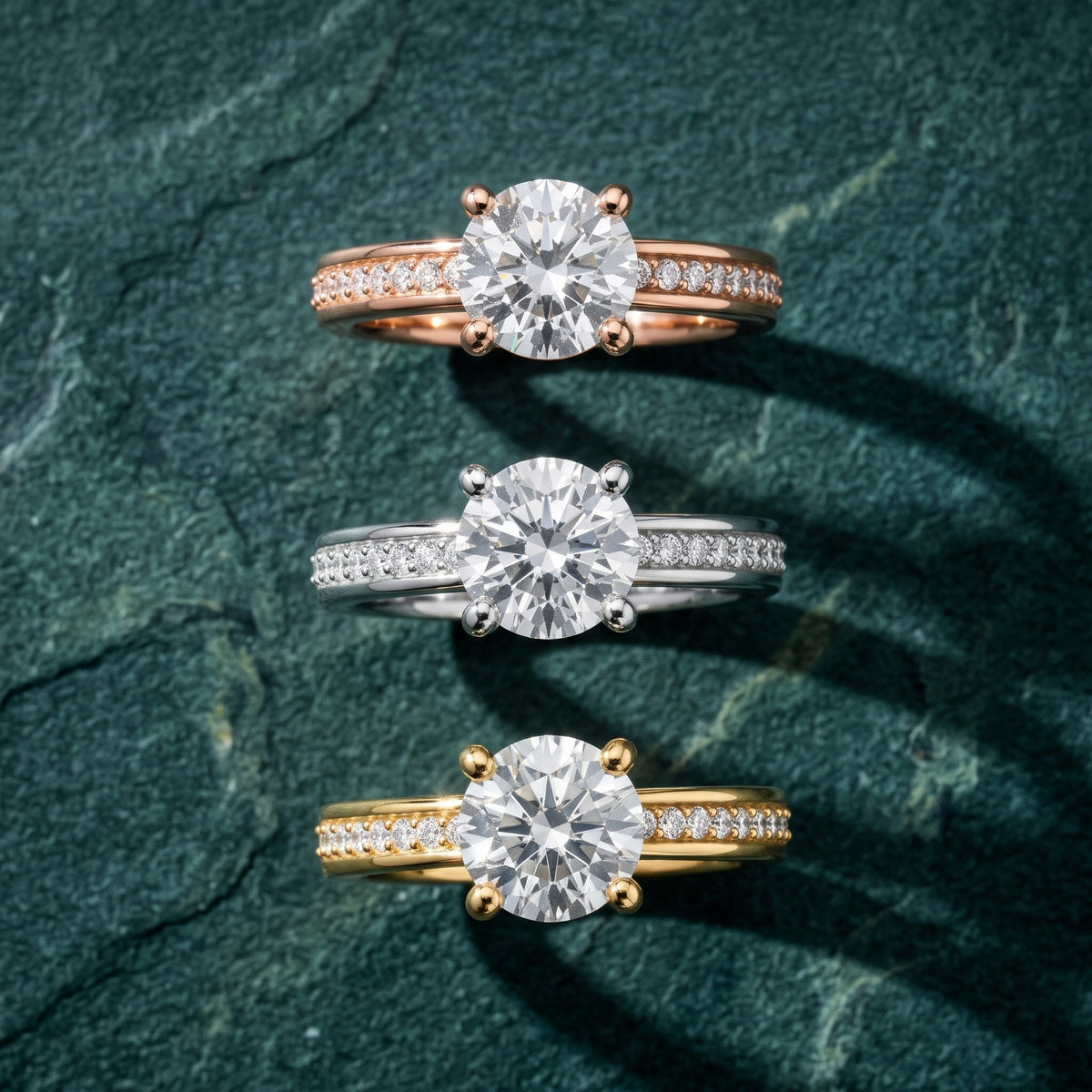 Lucy Vintage Pavé Round Diamond Engagement Ring in Platinum - 3rings.jpg