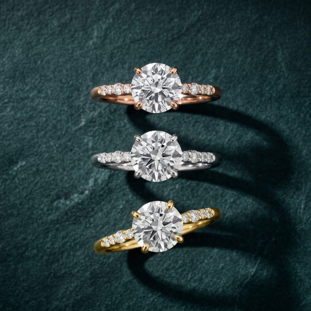 Deirdre Graduated Pavé Round Diamond Engagement Ring in Silver - 3rings.jpg