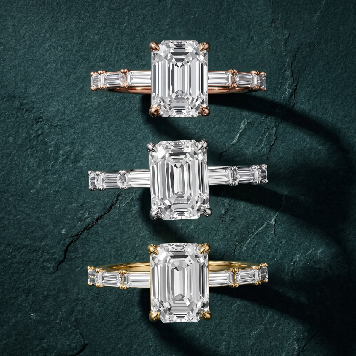 Ojai East-West Baguette Emerald Diamond Engagement Ring in Yellow Gold - 3rings.jpg