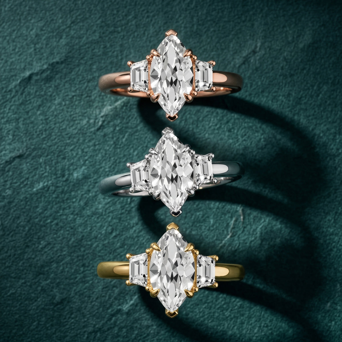Federica Trapezoid Three-Stone Marquise Diamond Engagement Ring in White Gold - 3rings.jpg