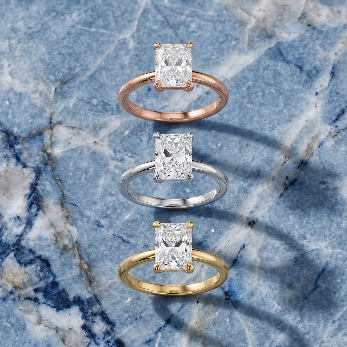 Nella Petite Solitaire Radiant Diamond Engagement Ring in White Gold - 3rings.jpg