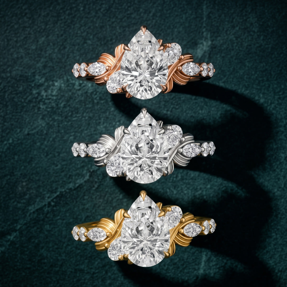 Lanai Marquise-Side Pear Diamond Engagement Ring in Rose Gold - 3rings.jpg