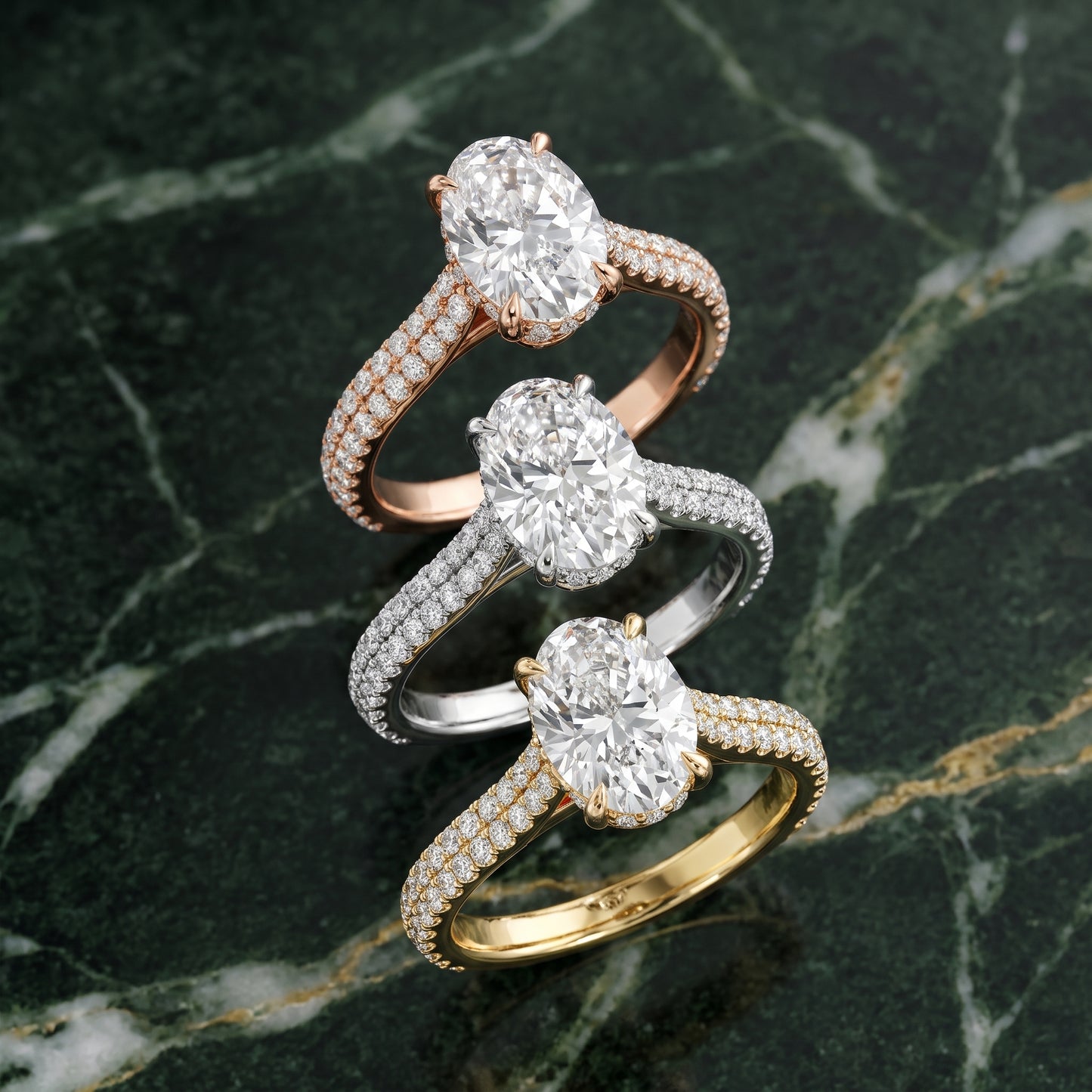 Della Hidden Halo Pavé Oval Diamond Engagement Ring in White Gold - 3rings.jpg