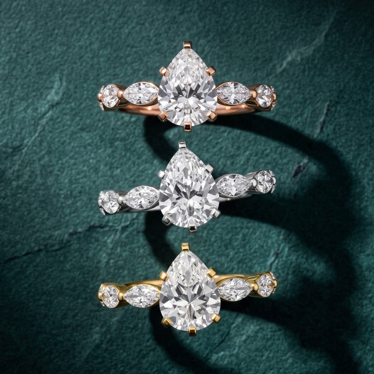 Lina Marquise-Side Bezel Pear Diamond Engagement Ring in Platinum - 3rings.jpg