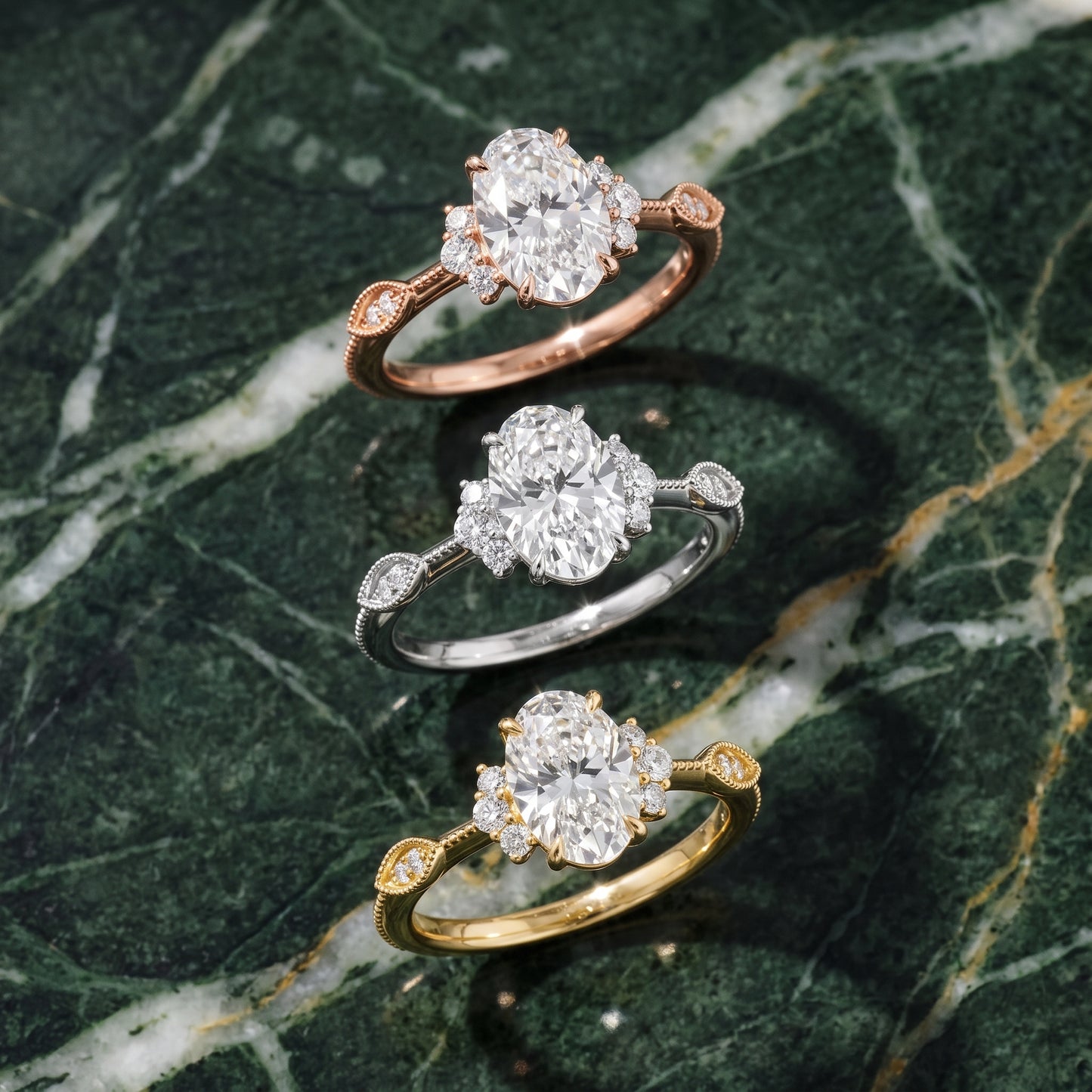 Naomi Vintage Milgrain Oval Diamond Engagement Ring in Silver - 3rings.jpg