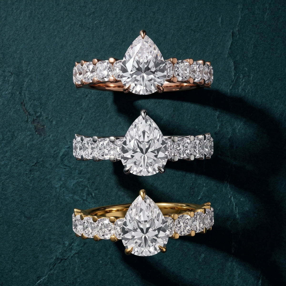 Katarina Statement Pavé Pear Diamond Engagement Ring in Silver - 3rings.jpg
