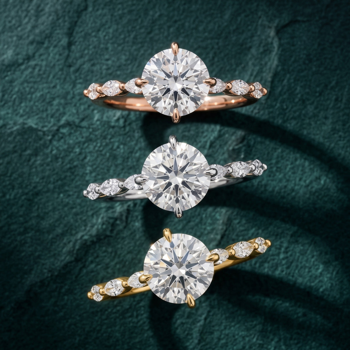 April Marquise-Side Round Diamond Engagement Ring in Rose Gold - 3rings.jpg