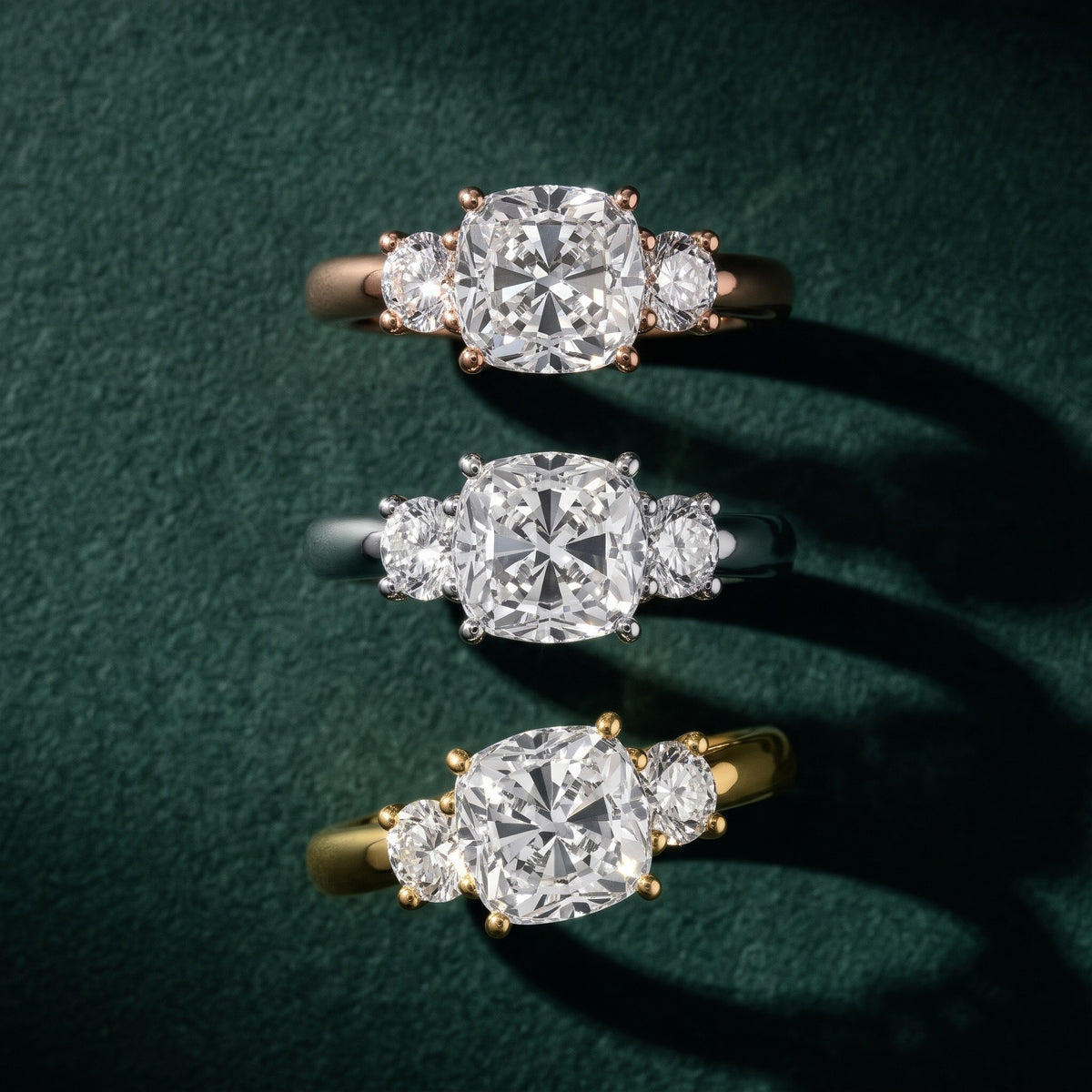 Natalia Three-Stone Cathedral Cushion Diamond Engagement Ring in Silver - 3rings.jpg