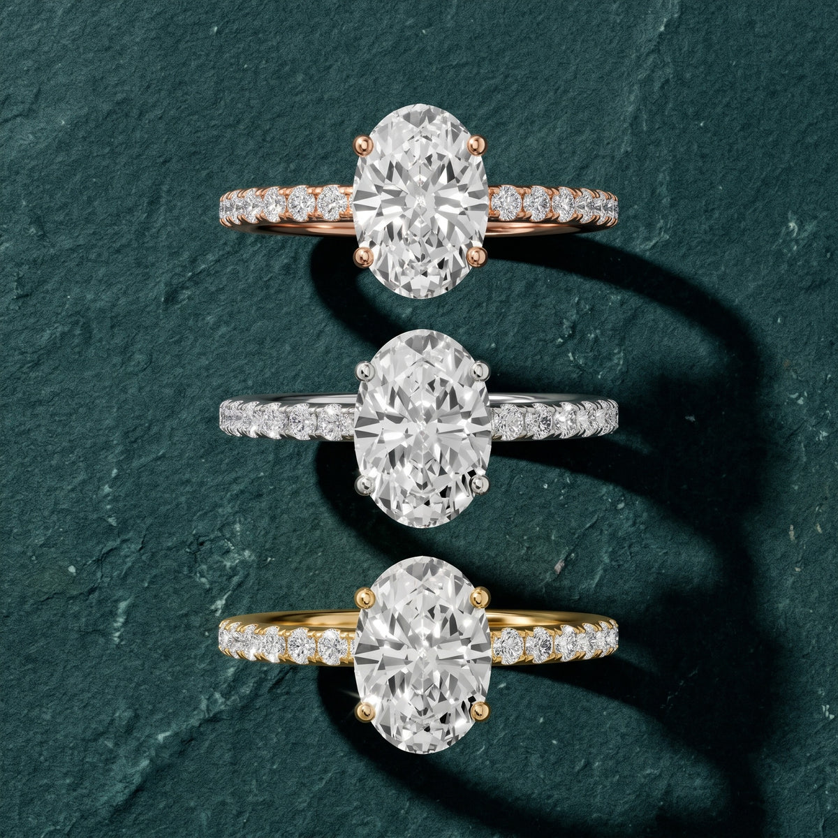 Nessa Hidden Halo Pavé Oval Diamond Engagement Ring in Rose Gold - 3rings.jpg