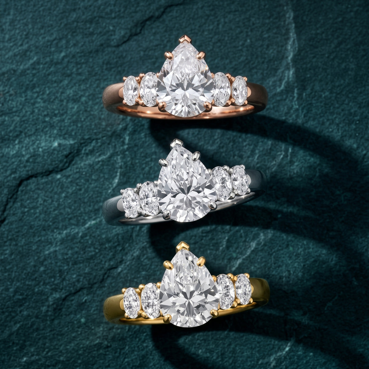 Kirsten Graduated Five-Stone Pear Diamond Engagement Ring in Silver - 3rings.jpg