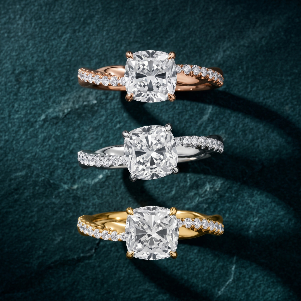 Allie Twist Pavé Cushion Diamond Engagement Ring in Silver - 3rings.jpg