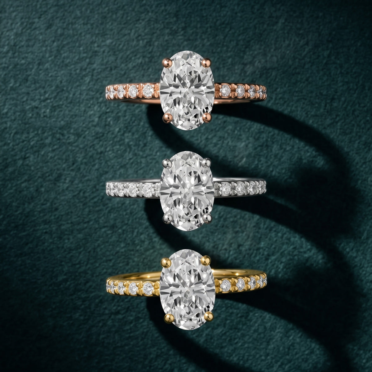 Autumn Statement Pavé Oval Diamond Engagement Ring in Silver - 3rings.jpg