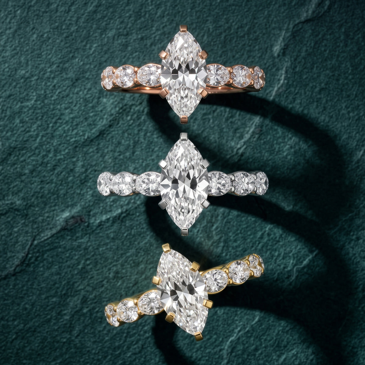 Isobel East-West Pavé Marquise Diamond Engagement Ring in Rose Gold - 3rings.jpg