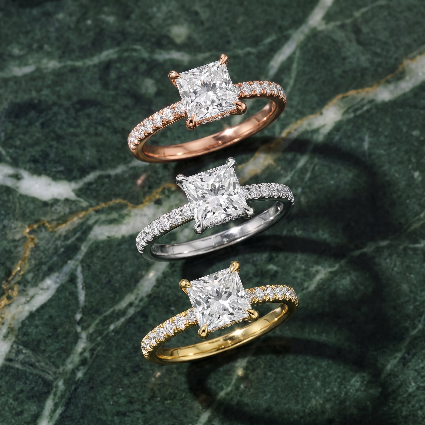 Maya Hidden Halo Pavé Princess Diamond Engagement Ring in Silver - 3rings.jpg