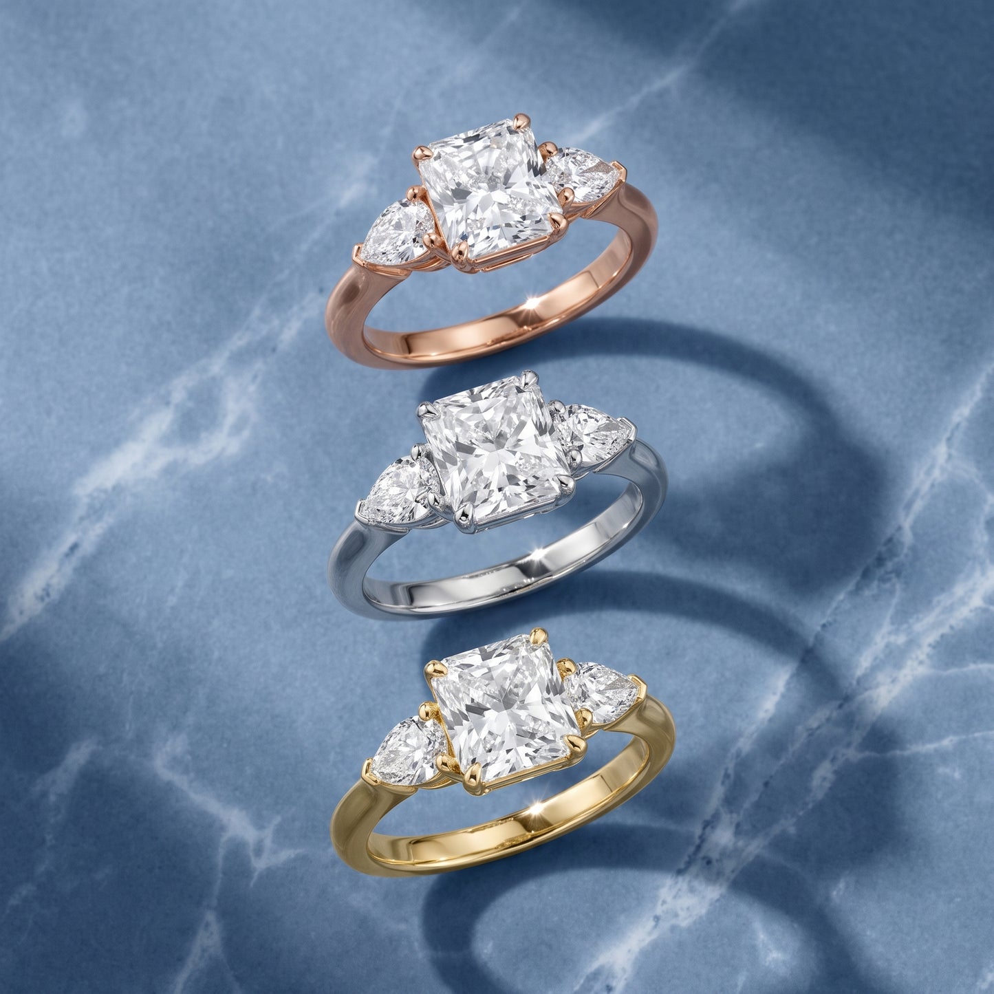 Mirabel Three-Stone Radiant Diamond Engagement Ring in Silver - 3rings.jpg