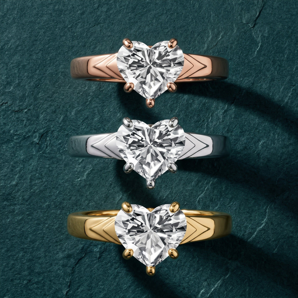 Jana Engraved Heart Diamond Engagement Ring in Platinum - 3rings.jpg