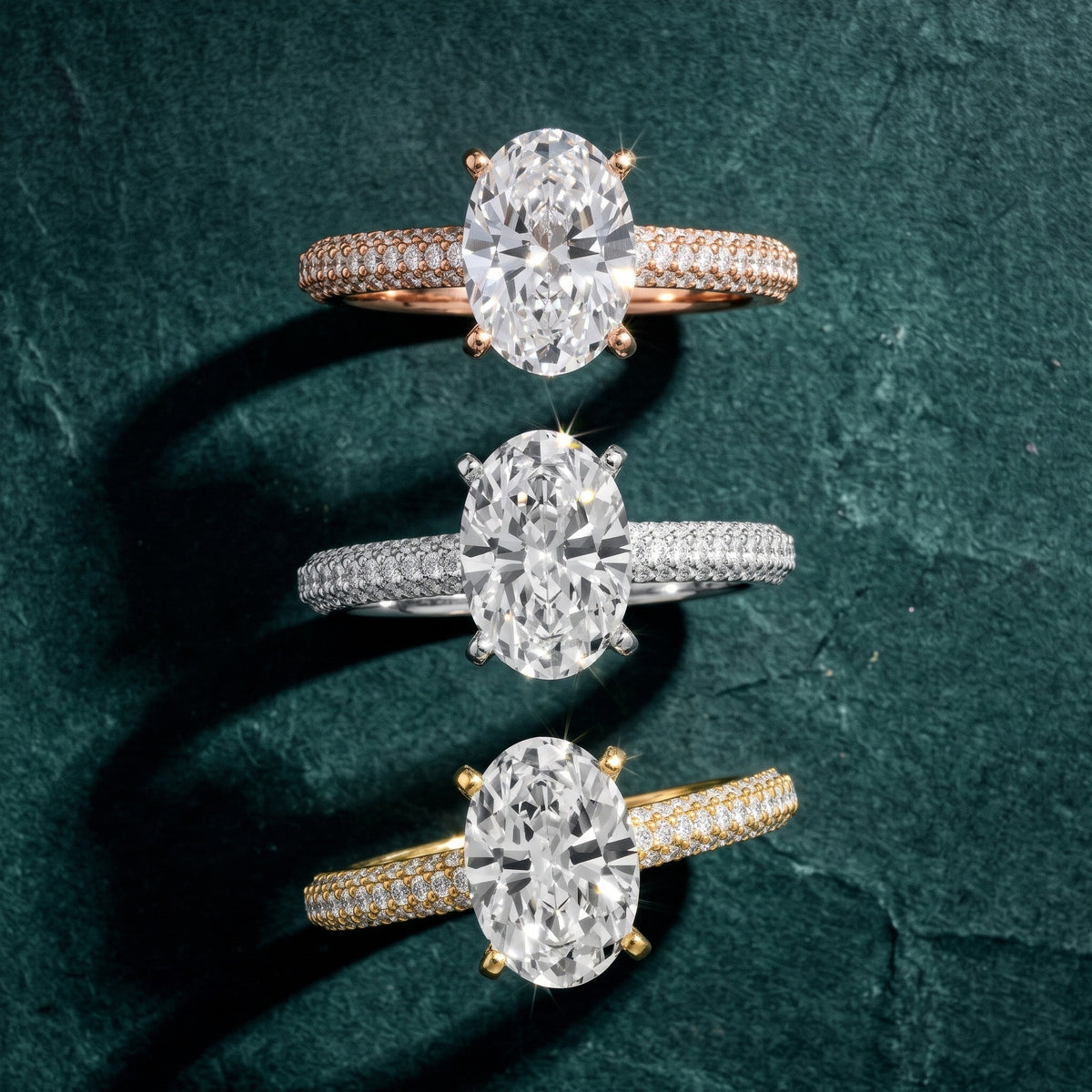 Kaitlin Micropavé Dome Oval Diamond Engagement Ring in White Gold - 3rings.jpg