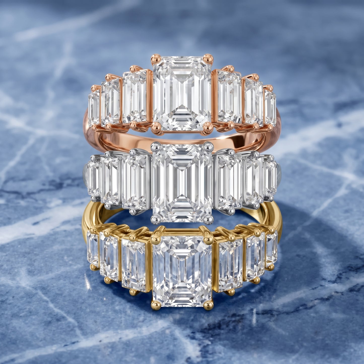 Mara Sidestone Baguette Accent Emerald Diamond Engagement Ring in Yellow Gold - 3rings.jpg