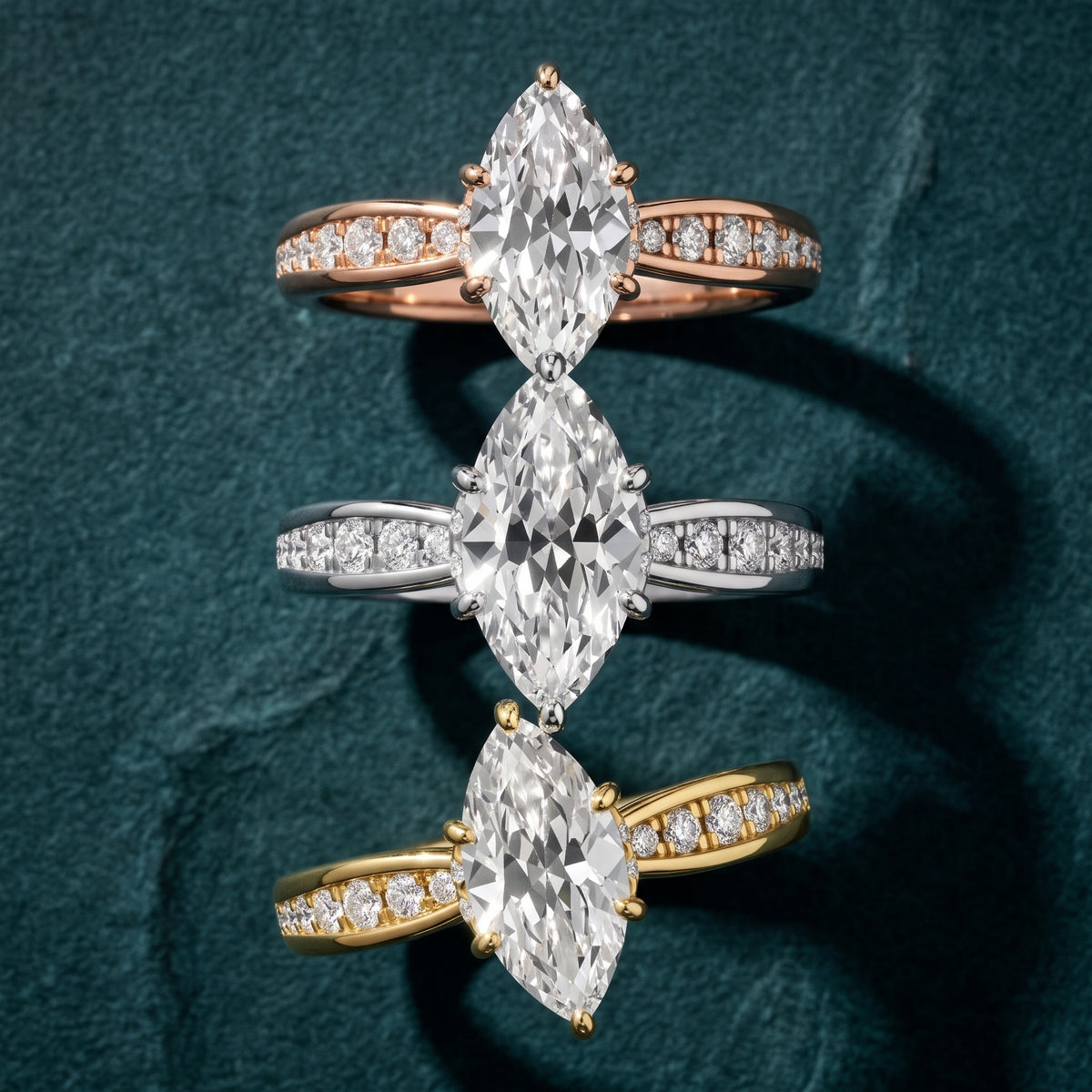 Ione Hidden Halo Pavé Marquise Diamond Engagement Ring in Yellow Gold - 3rings.jpg