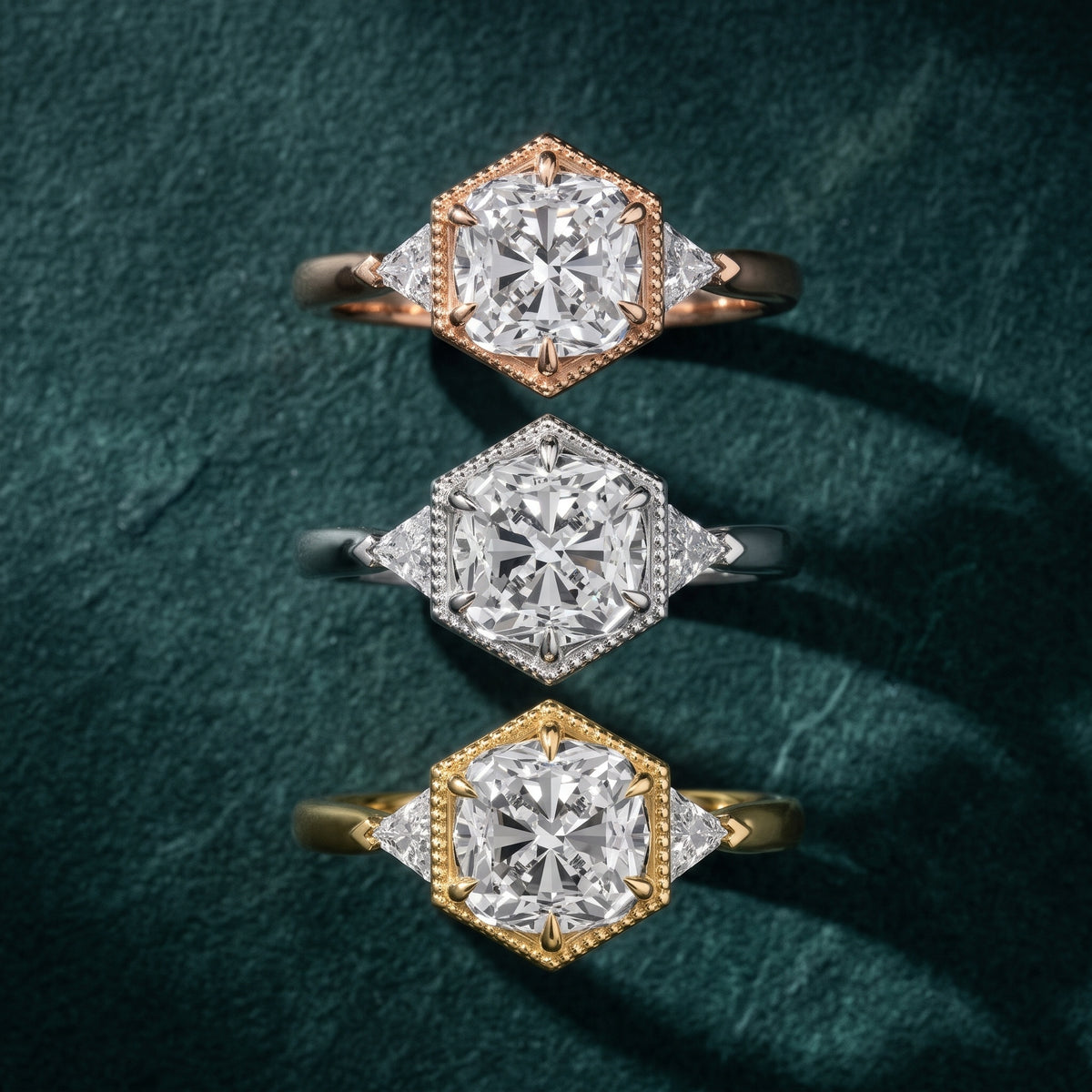 Faith Milgrain Three-Stone Cushion Diamond Engagement Ring in White Gold - 3rings.jpg
