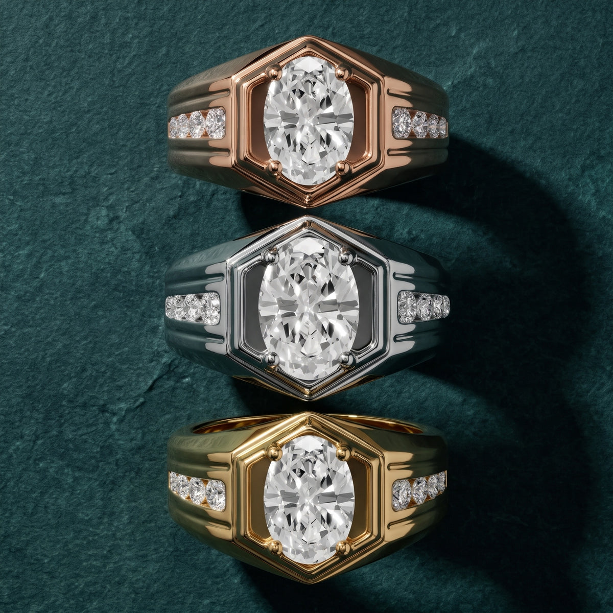 Cody Statement Channel Set Oval Diamond Engagement Ring in Silver - 3rings.jpg