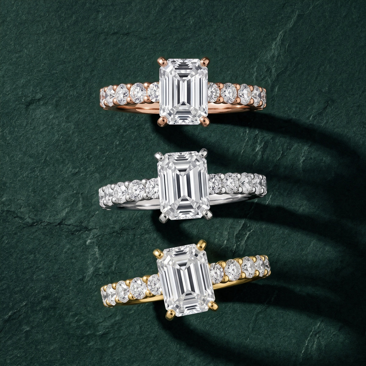 Heloise Statement Pavé Emerald Diamond Engagement Ring in Platinum - 3rings.jpg