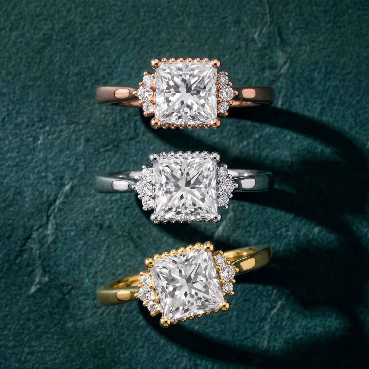 Paola Milgrain Pavé Princess Diamond Engagement Ring in White Gold - 3rings.jpg
