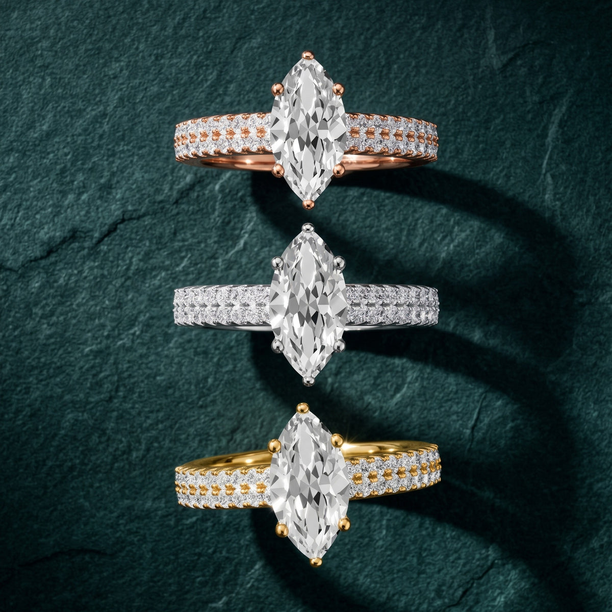 Allison Wide Band Pavé Marquise Diamond Engagement Ring in Silver - 3rings.jpg