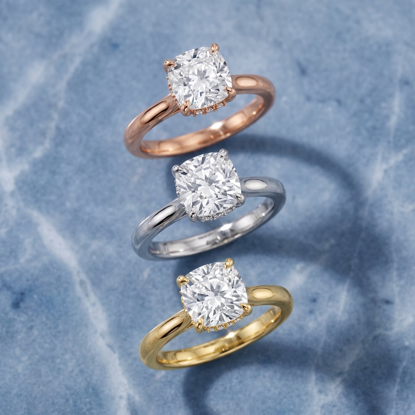 Mena Hidden Halo Cushion Diamond Engagement Ring in Silver - 3rings.jpg