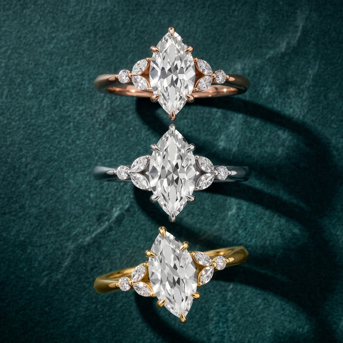 Eve Leaf Cluster Marquise Diamond Engagement Ring in Yellow Gold - 3rings.jpg