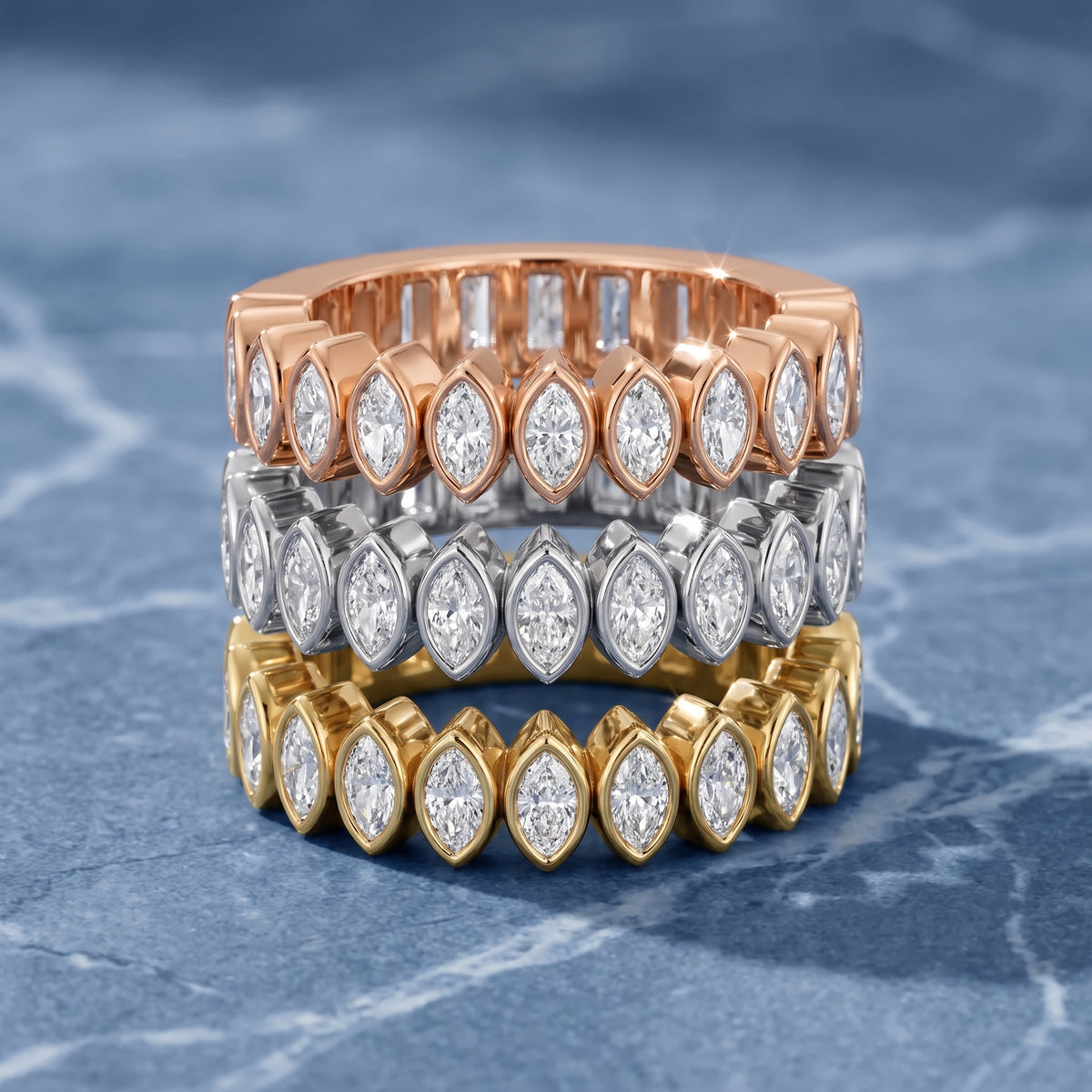 Pilar Bezel Marquise & Baguette Diamond Eternity Band in Platinum - 3rings.jpg
