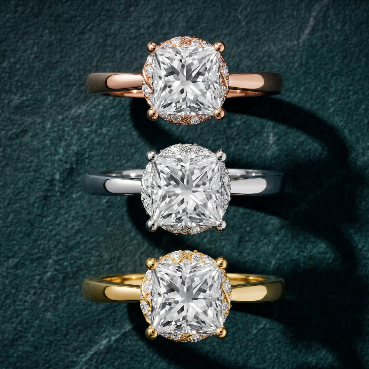 Susie Hidden Halo Twist Princess Diamond Engagement Ring in Yellow Gold - 3rings.jpg