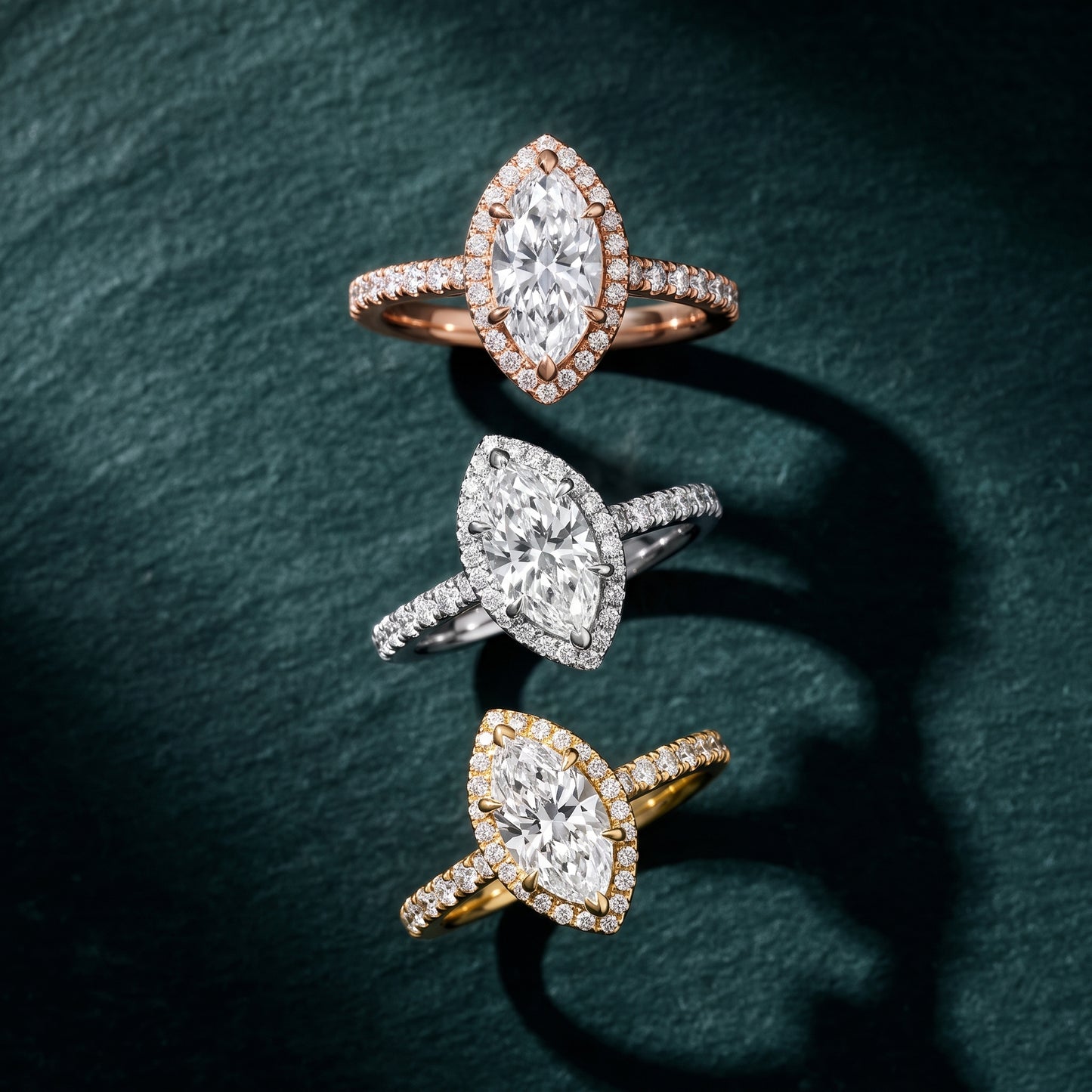 Amara Halo Claw Prong Marquise Diamond Ring in Platinum - 3rings.jpg