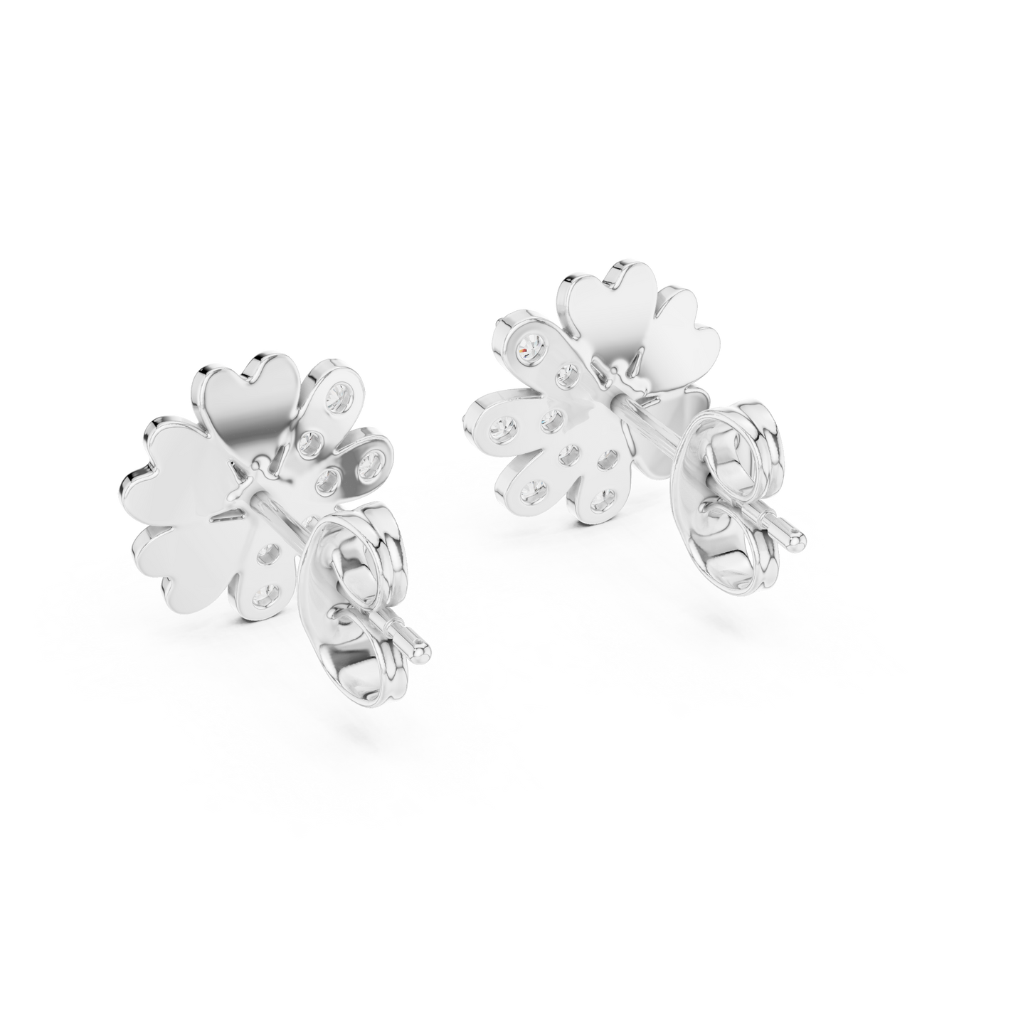 Round Cut Lab Grown Diamond Stud Earrings in White Gold