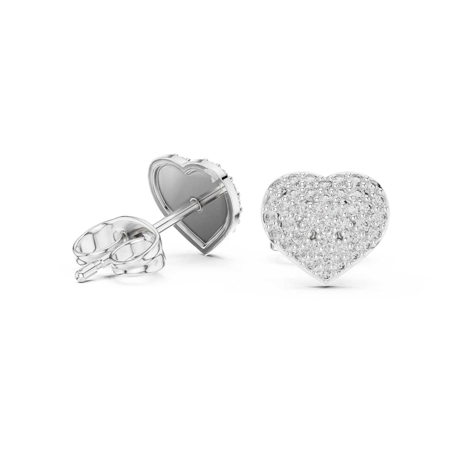 Round Cut Lab Grown Diamond Stud Earrings in White Gold
