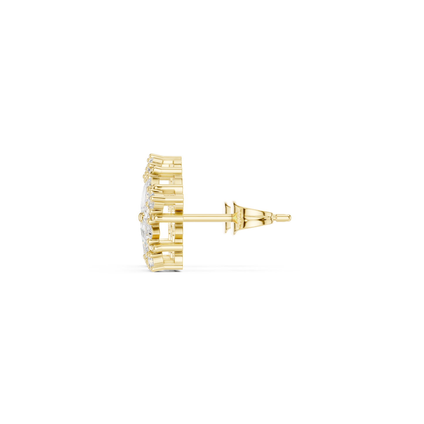 Subtle Floral Lab Grown Diamond Stud Earrings in Yellow Gold