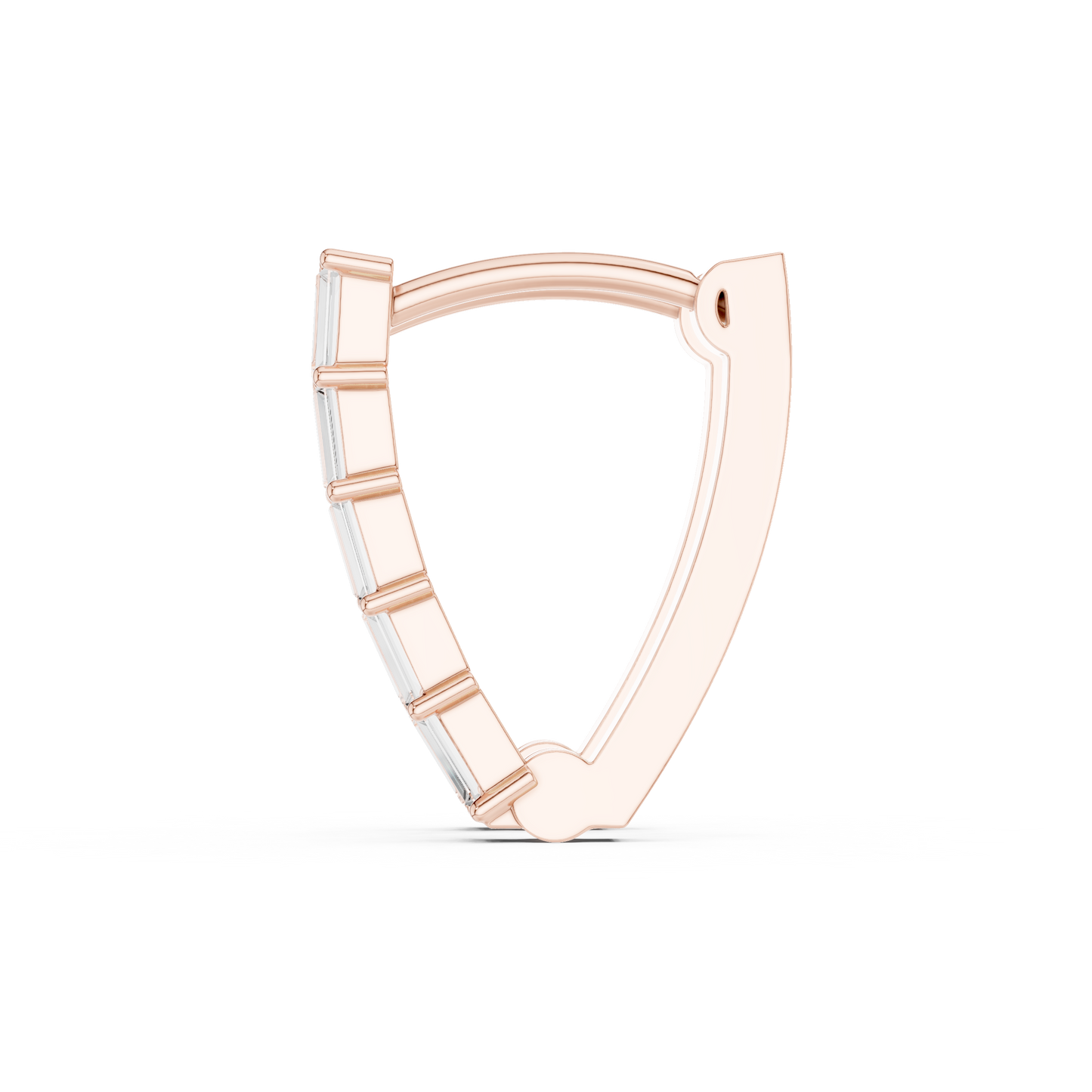 Emerald Cut Lab Grown Diamond Hoop Earrings in Rose Gold