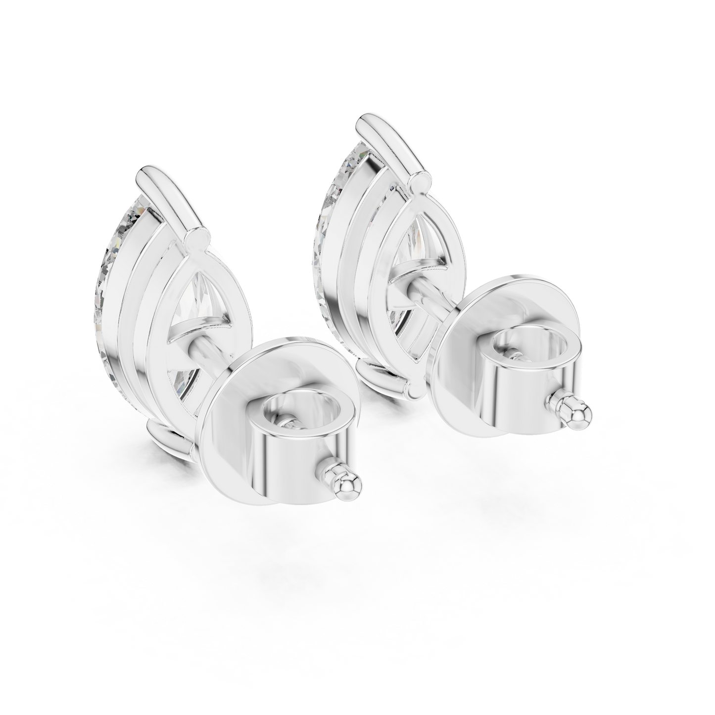 Marquise Cut Lab Grown Diamond Stud Earrings in Platinum