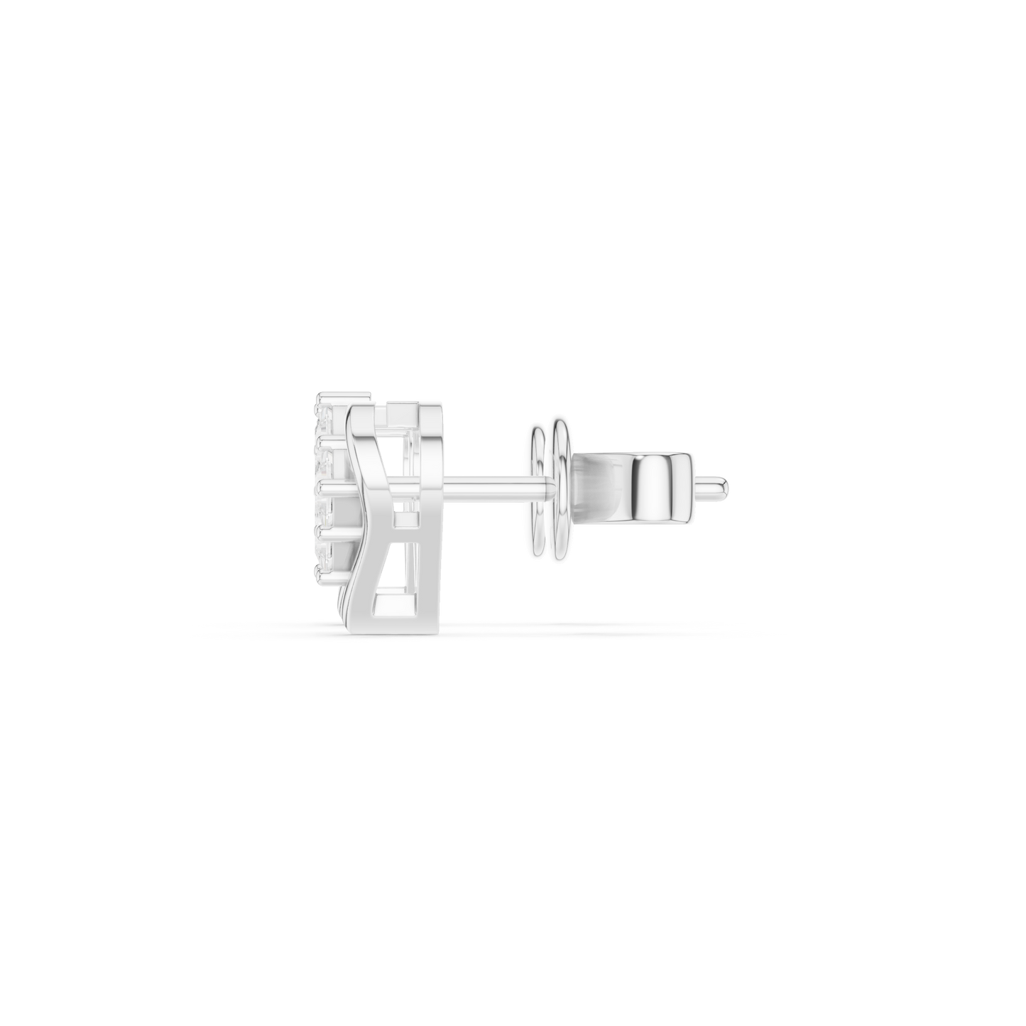 Princess Cut Lab Grown Diamond Stud Earrings in Silver