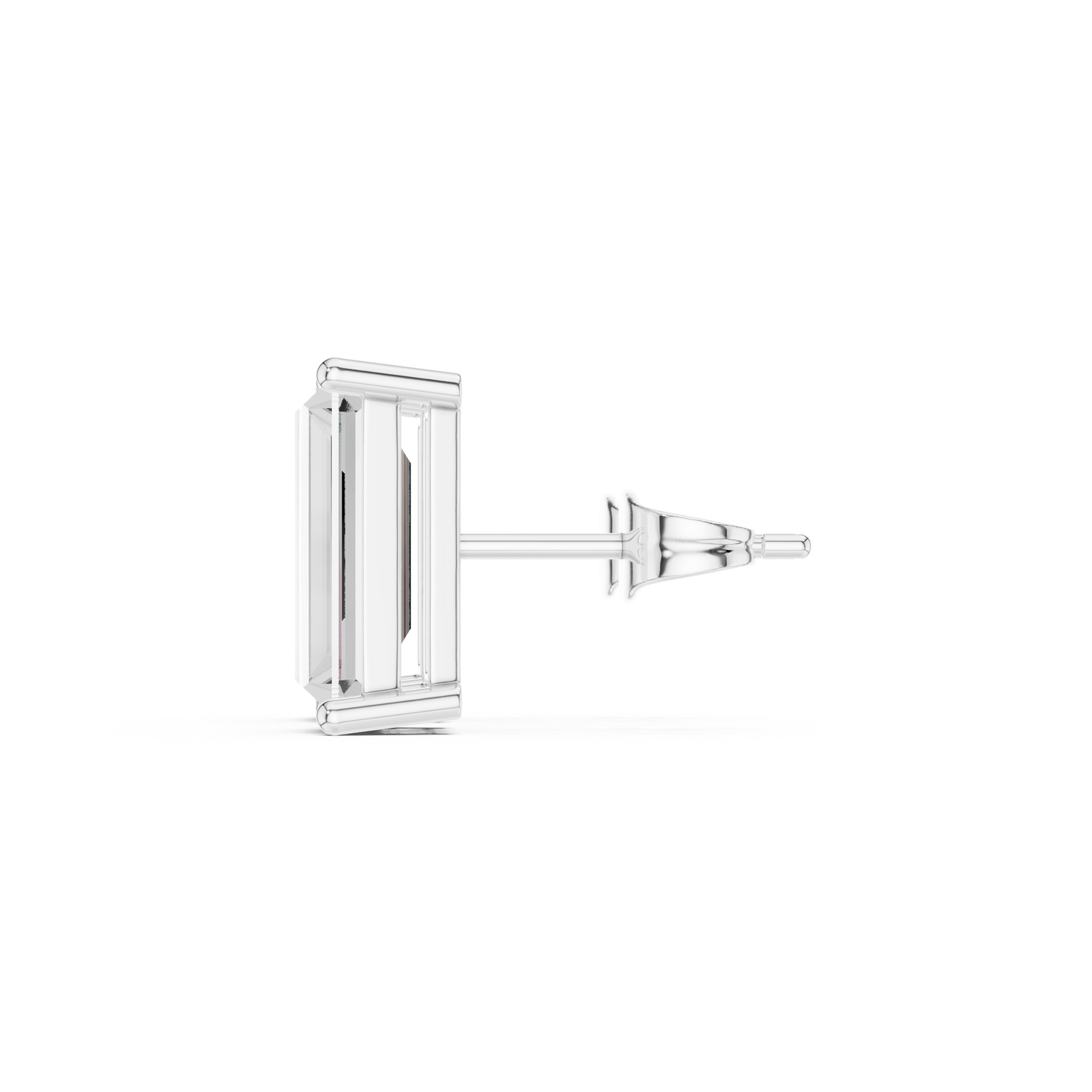Emerald Cut Lab Grown Diamond Stud Earrings in Platinum