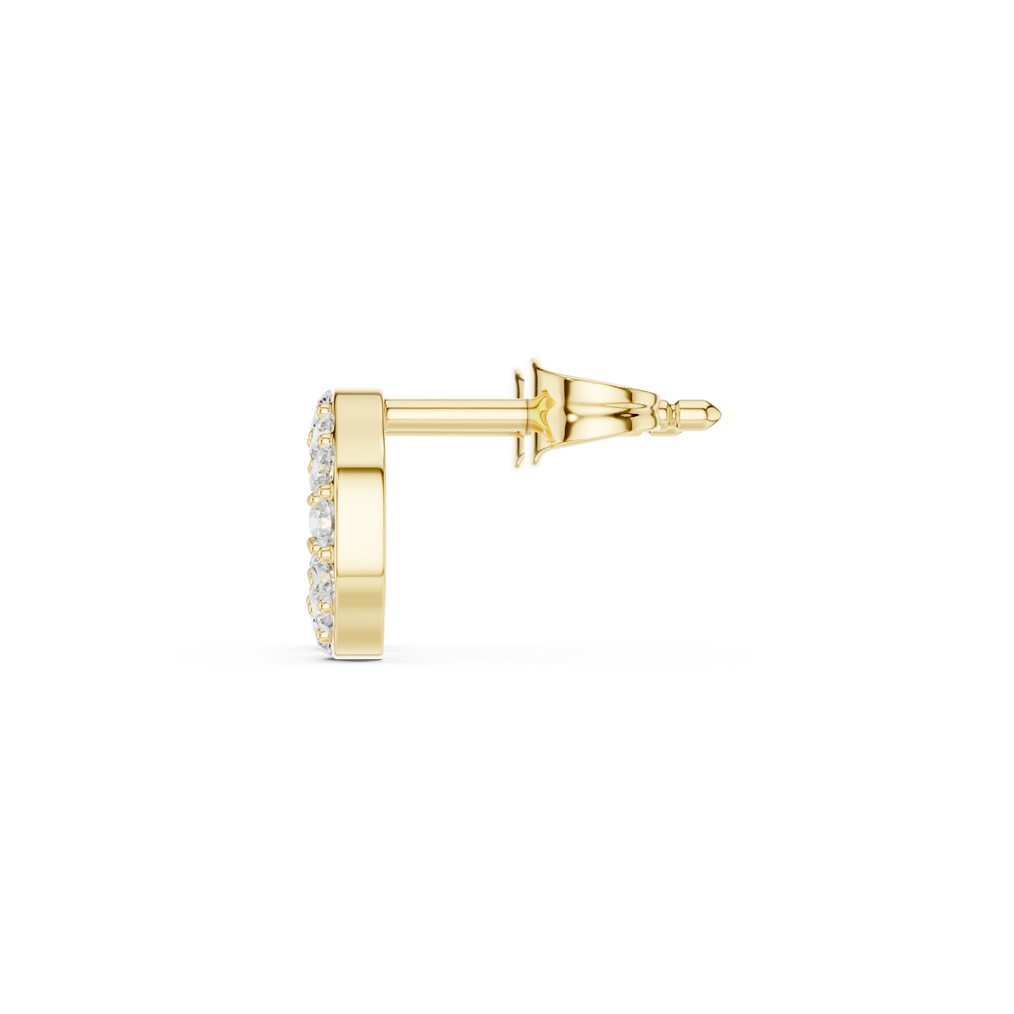 Round Cut Lab Grown Diamond Stud Earrings in Yellow Gold