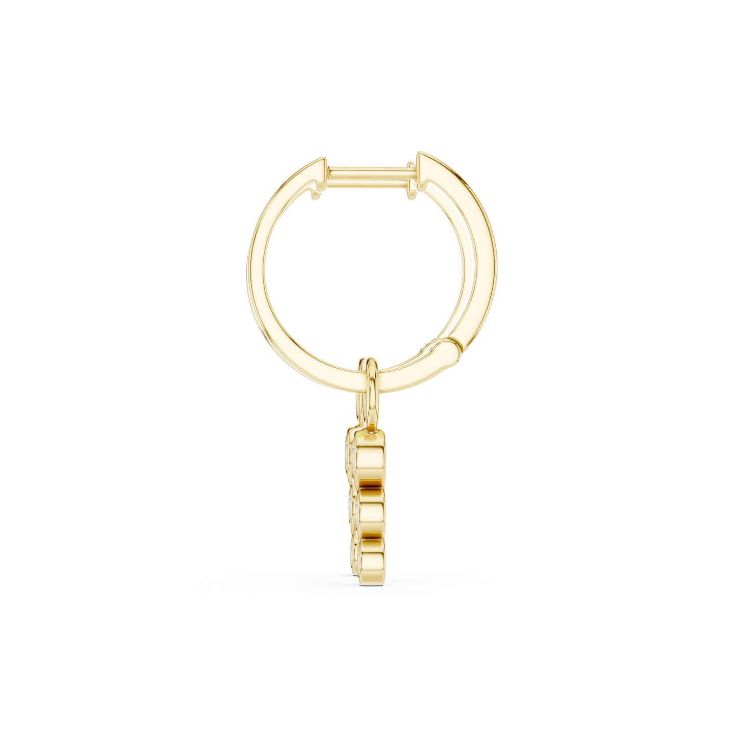 Round Cut Lab Grown Diamond Hoop Earrings in Yellow Gold
