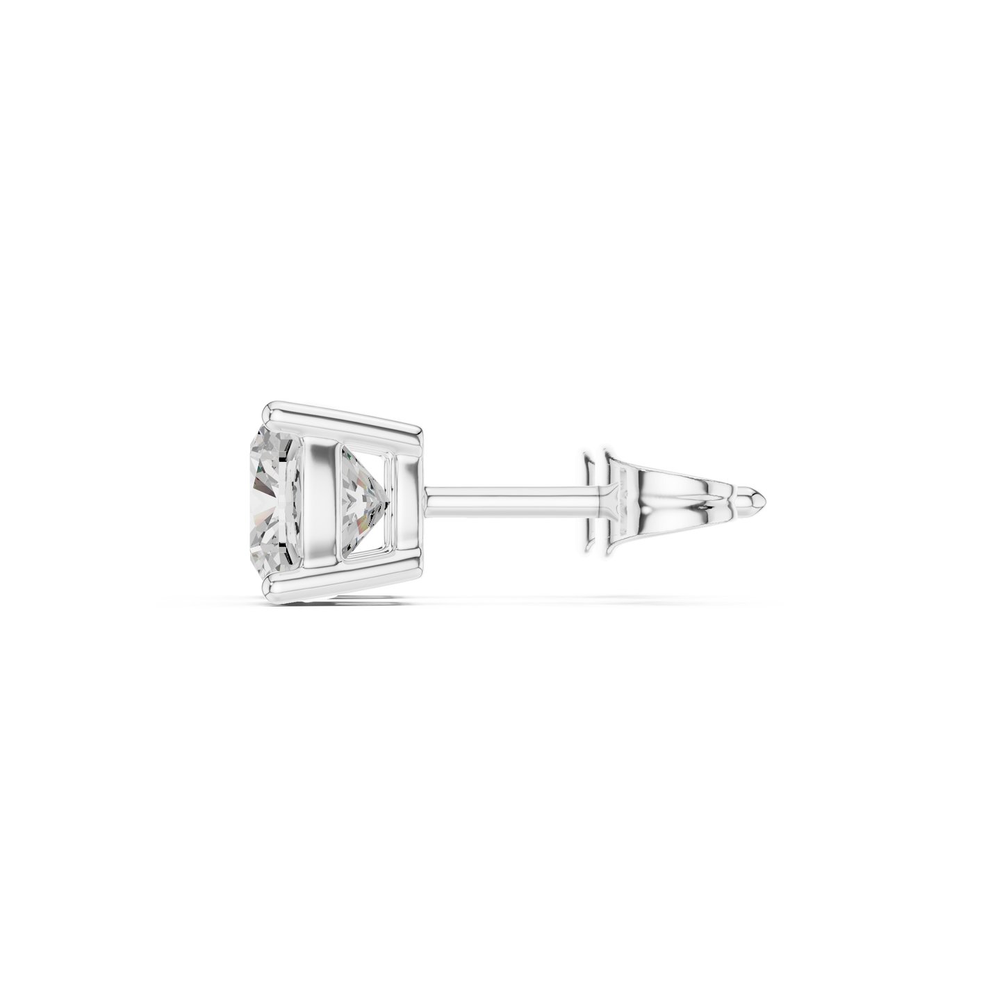 Cushion Cut Lab Grown Diamond Stud Earrings in White Gold