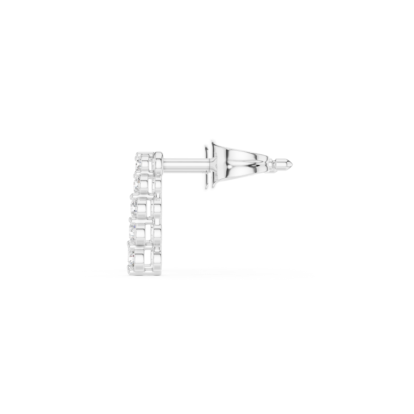 Round Cut Lab Grown Diamond Stud Earrings in Silver